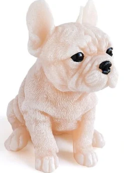 Świeca Figurka ANIMALS PIES BULDOG 11,5x15cm kremowa parafinowa