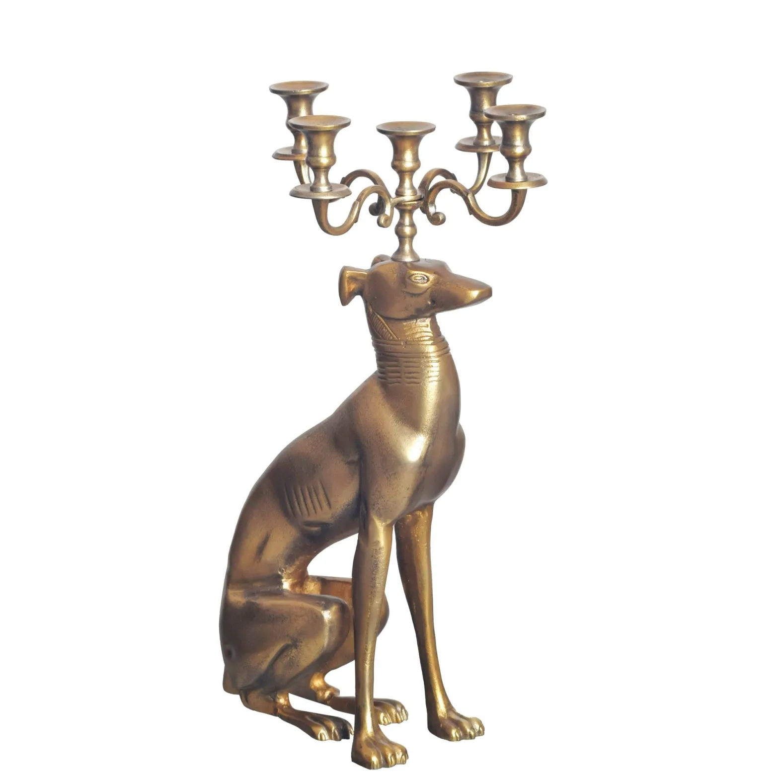 Świecznik Chartreux Złoty Aluminium 69 cm 5-ramienny Stojak na Świece