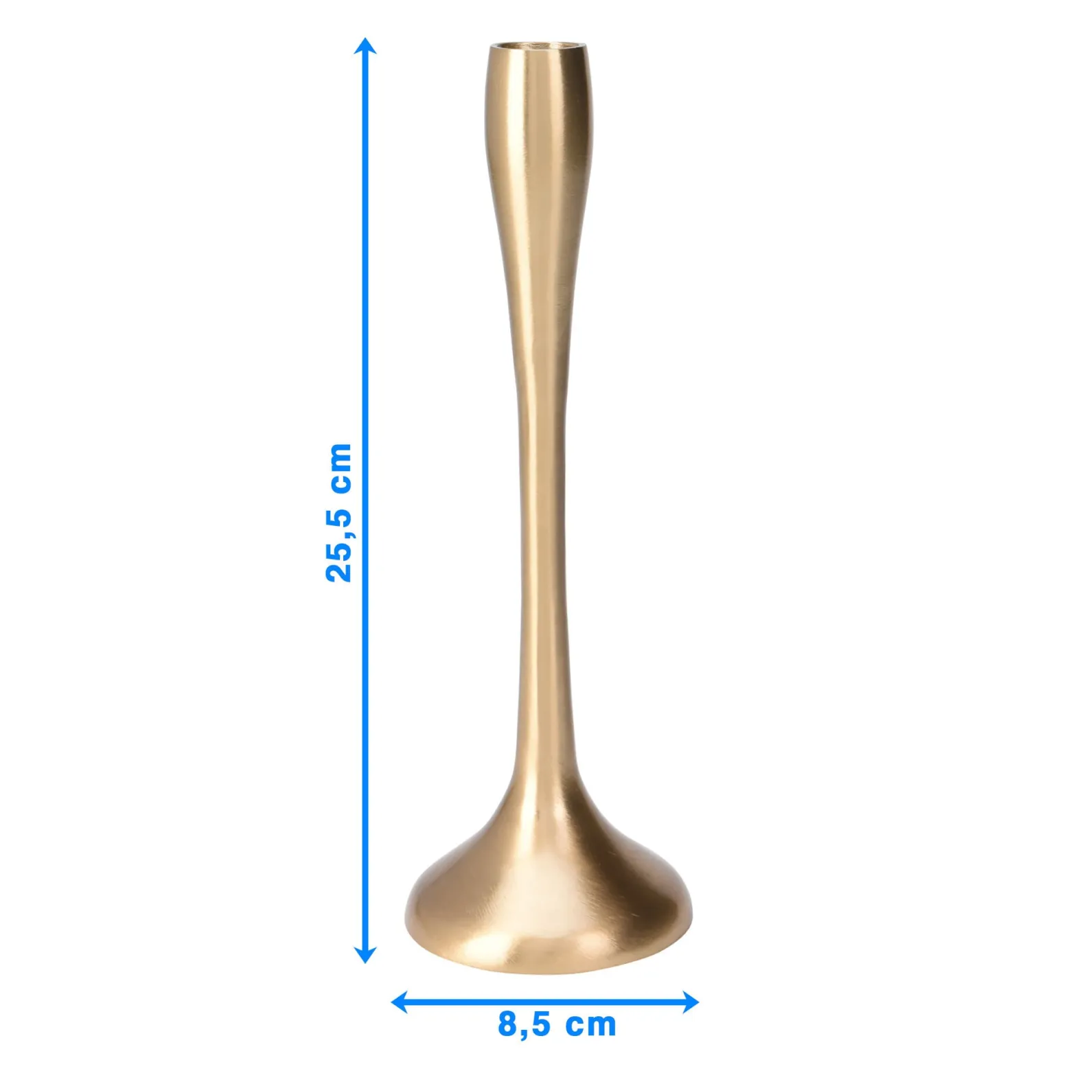 Świecznik Metalowy Pojedynczy Na Świecę Świeczki Świąteczny Glamour 25,5 Cm