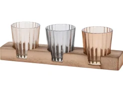 Świecznik na tealight potrójny różowy