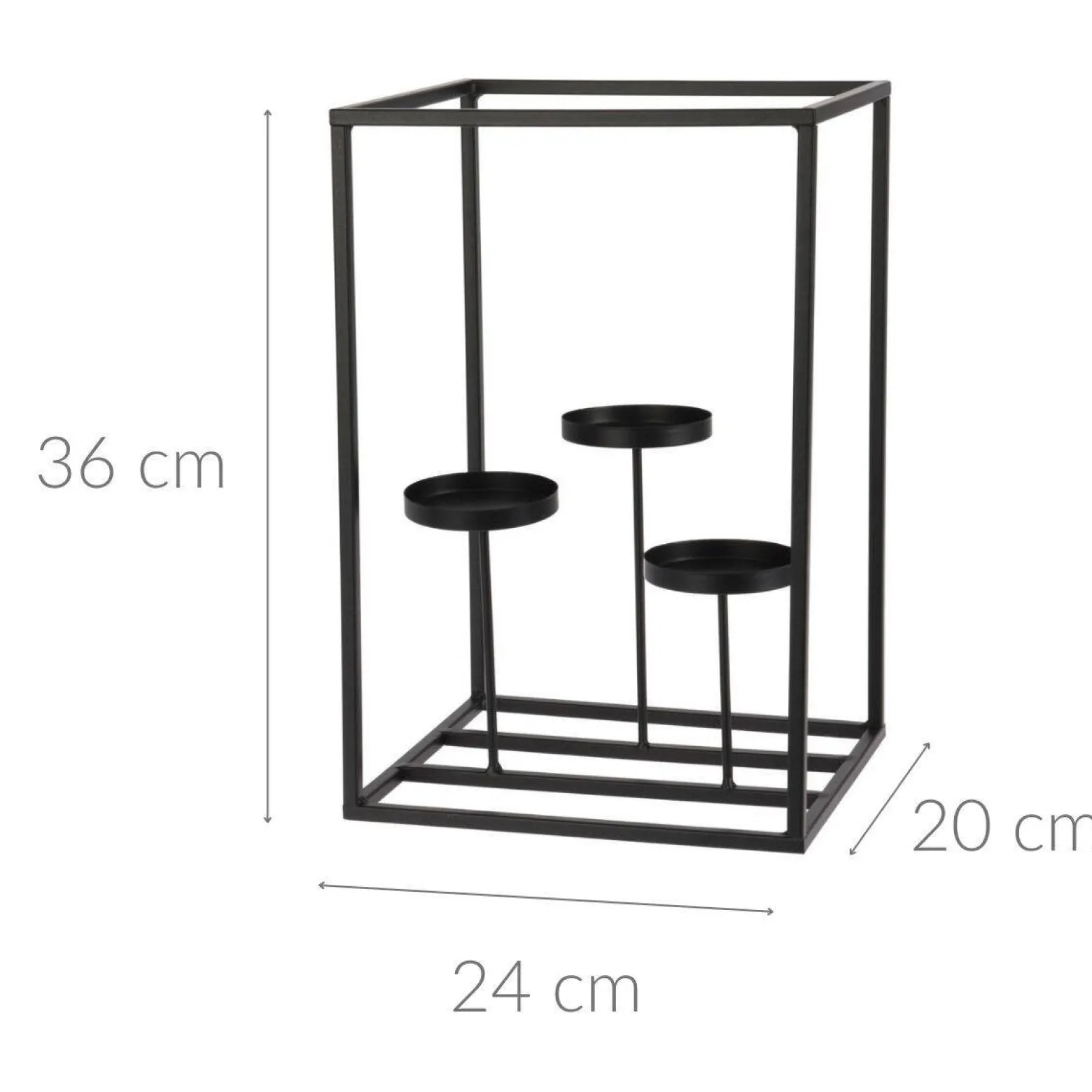 Świecznik na tealighty, 36 cm, metalowy