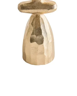 Świecznik retro metalowy 33 cm złoty