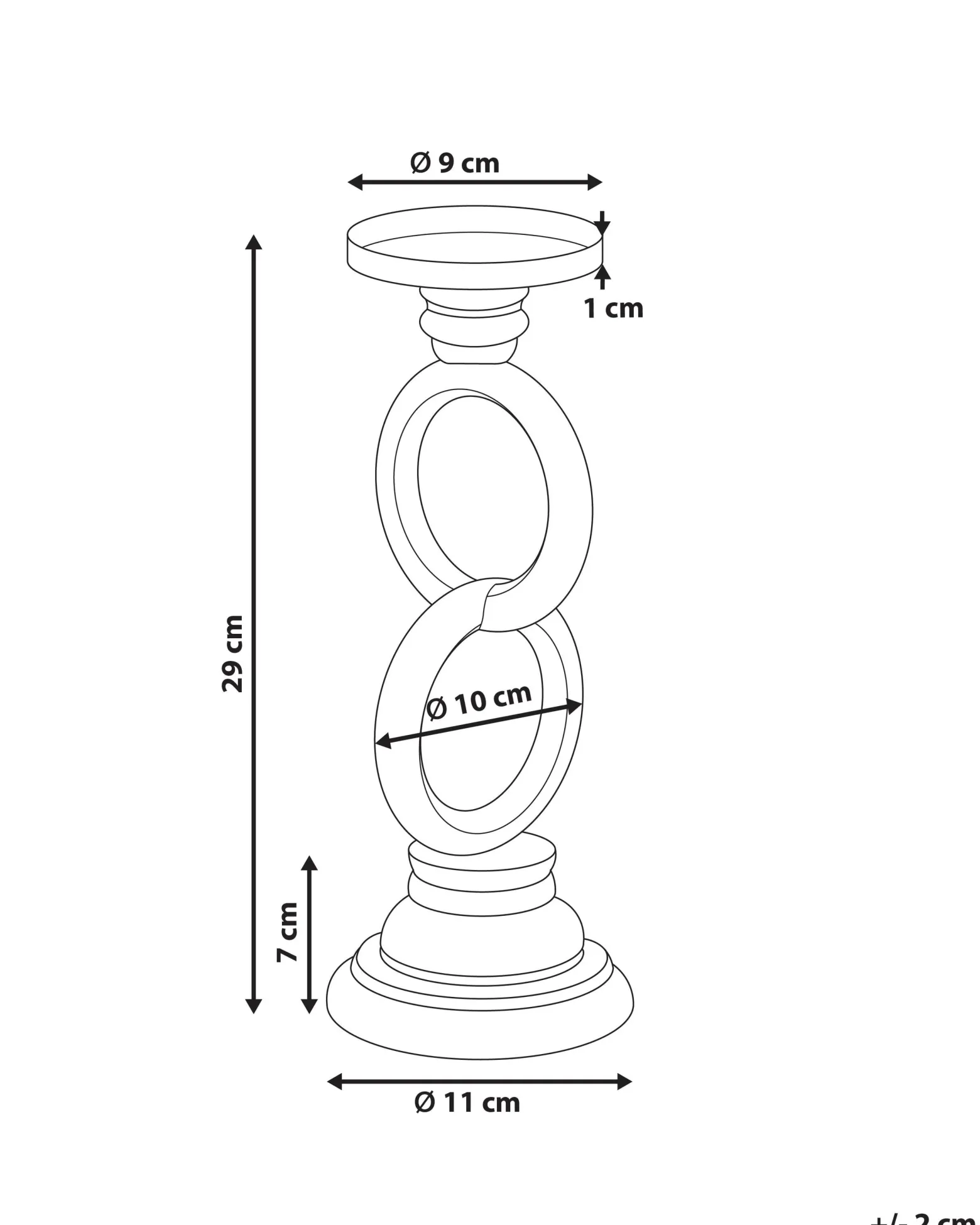 Świecznik WATERFORD Drewno sosnowe 29 cm