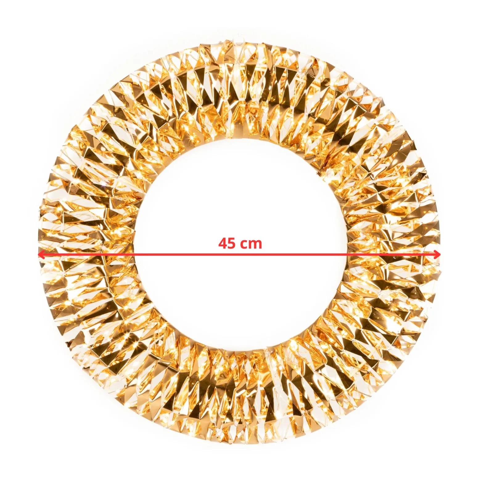 Wieniec świąteczny LED 45 cm wianek na drzwi 360 LED ciepły biały