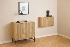 Wisząca szafka na buty Albany loft dąb czarny 72x43x17 cm