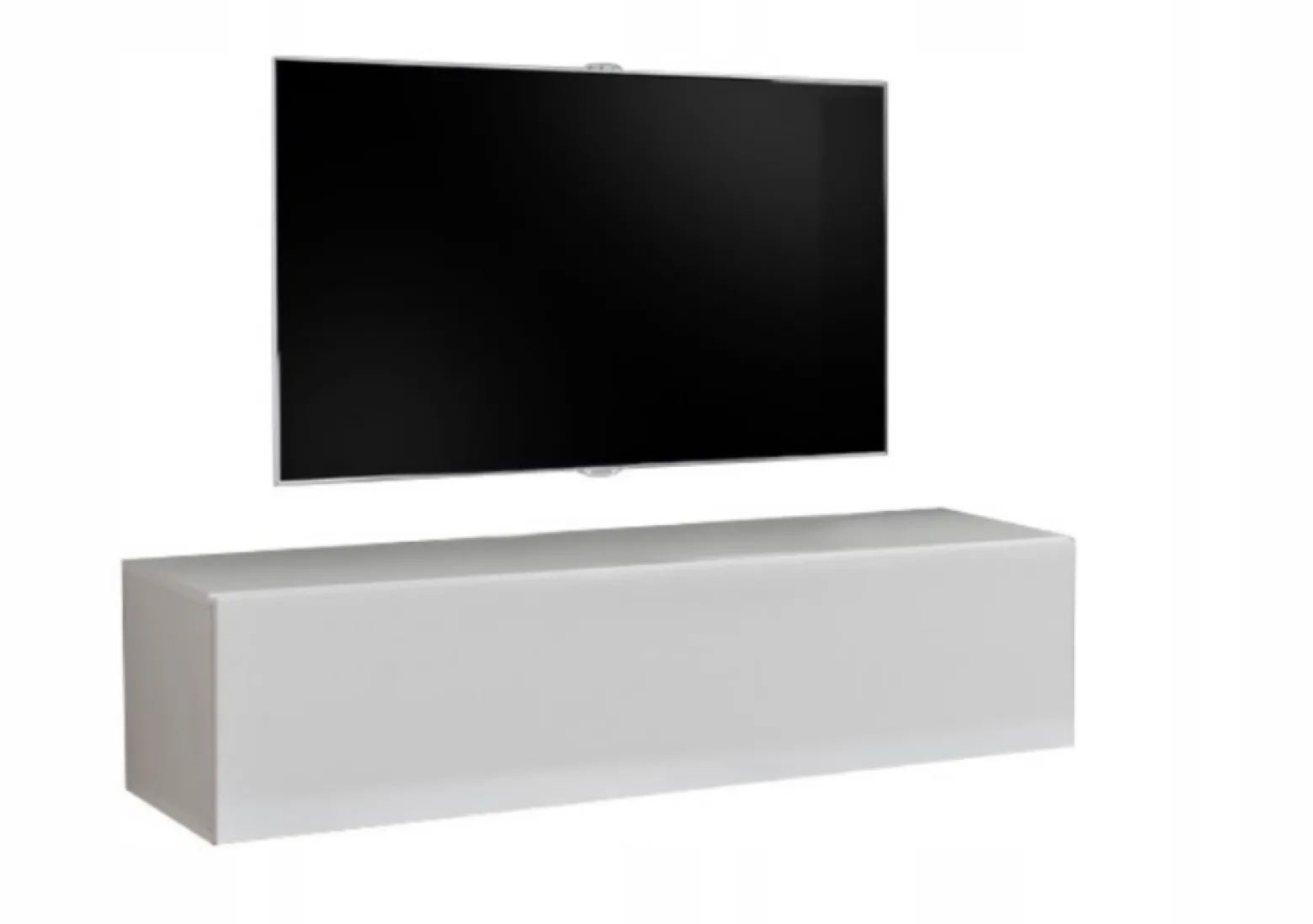 Wisząca Szafka RTV 120cm Biały połysk SIX w 24h