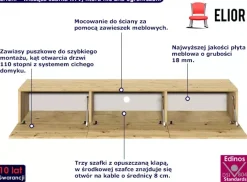 Wisząca szafka RTV dąb artisan - Tieno