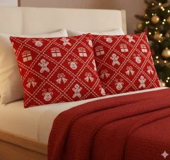Świąteczna poszewka na poduszkę HOLLY JOLLY 45x45 zimowe dzwoneczki