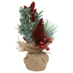 Świąteczne drzewko dekoracyjne 24cm czerwone