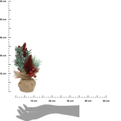 Świąteczne drzewko dekoracyjne 24cm czerwone