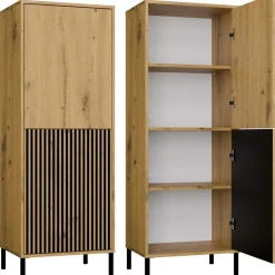 Witryna KAMARO 2DK SLIM/GŁADKI DĄB ARTISAN Lamele