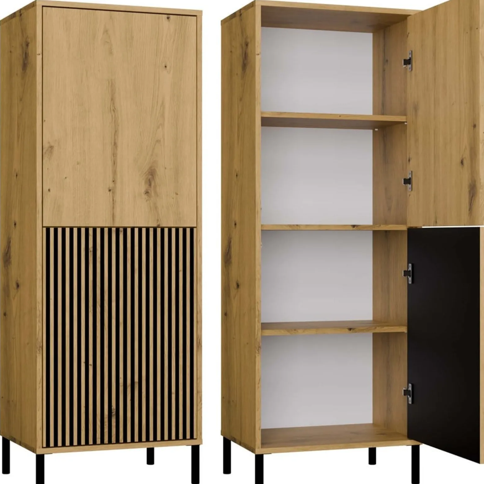 Witryna KAMARO 2DK SLIM/GŁADKI DĄB ARTISAN Lamele