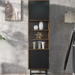Witryna 175cm Loft ONE FURNITURE Laminat Brąz Rustrykalny