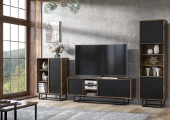 Witryna 175cm Loft ONE FURNITURE Laminat Brąz Rustrykalny
