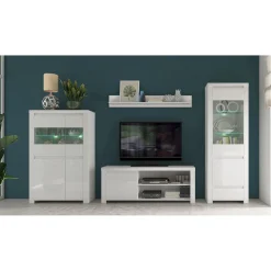 Witryna Dwudrzwiowa do Salonu FLARE 98 cm Biały połysk