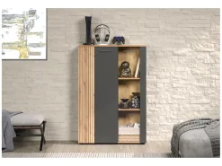 Witryna Esteban 90 cm z 3 drzwiami dąb evok