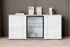 Witryna FARO 150 cm biały/biały połysk