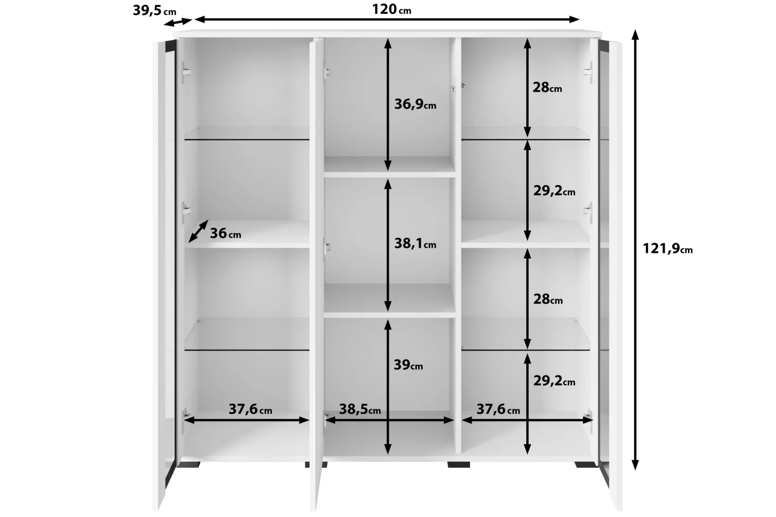 Witryna FARO 120 cm dąb wotan