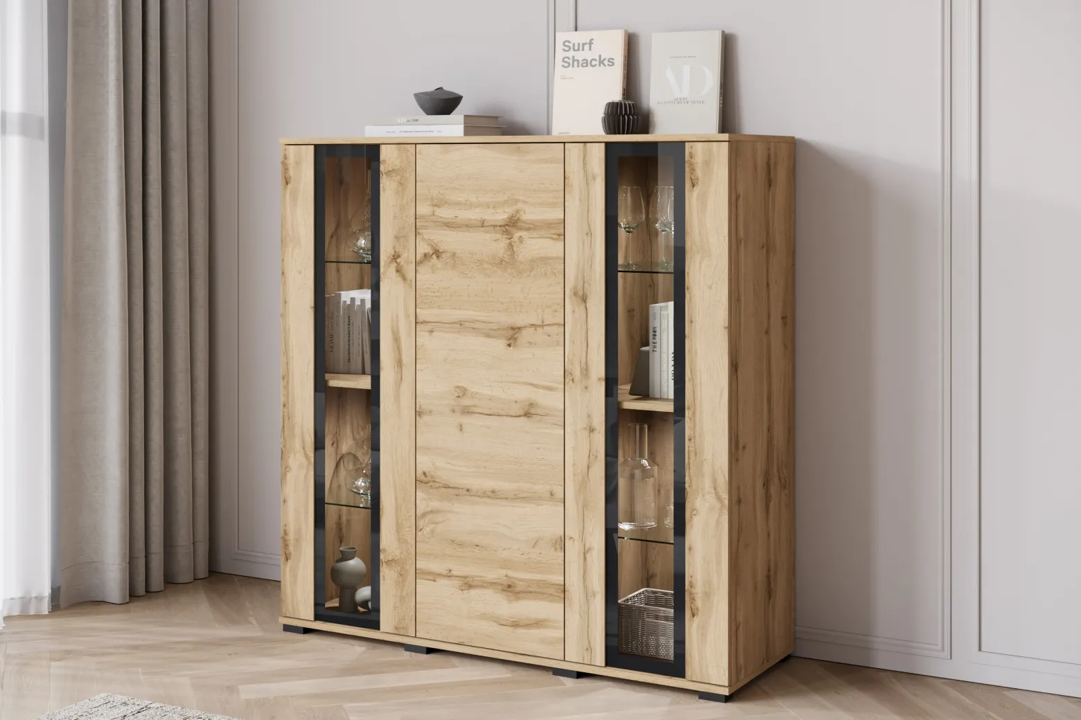 Witryna FARO 120 cm dąb wotan