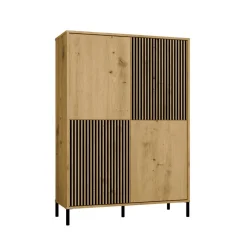 Witryna KAMARO 4DK Slim/Gładki Dąb Artisan 4 Drzwi Lamele
