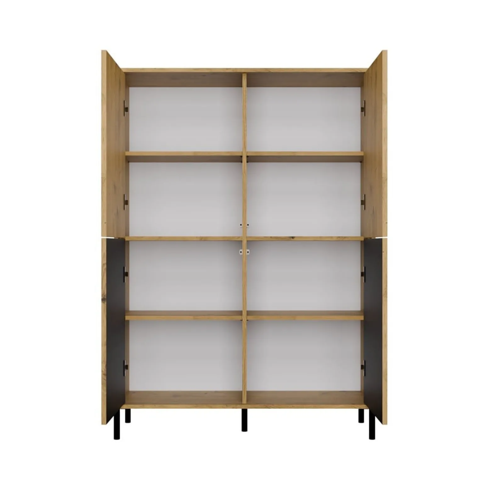 Witryna KAMARO 4DK Slim/Gładki Dąb Artisan 4 Drzwi Lamele
