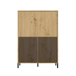 Witryna KAMARO 4DK Slim/Gładki Dąb Artisan 4 Drzwi Lamele