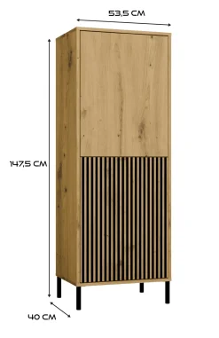 Witryna KAMARO 2DK SLIM/GŁADKI DĄB ARTISAN Lamele