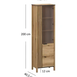 Witryna Szklana do Salonu VERVE 62 cm Dąb Evok Klasyczna