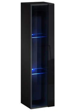 Witryna wisząca czarny połysk SWITCH 120 cm + LED