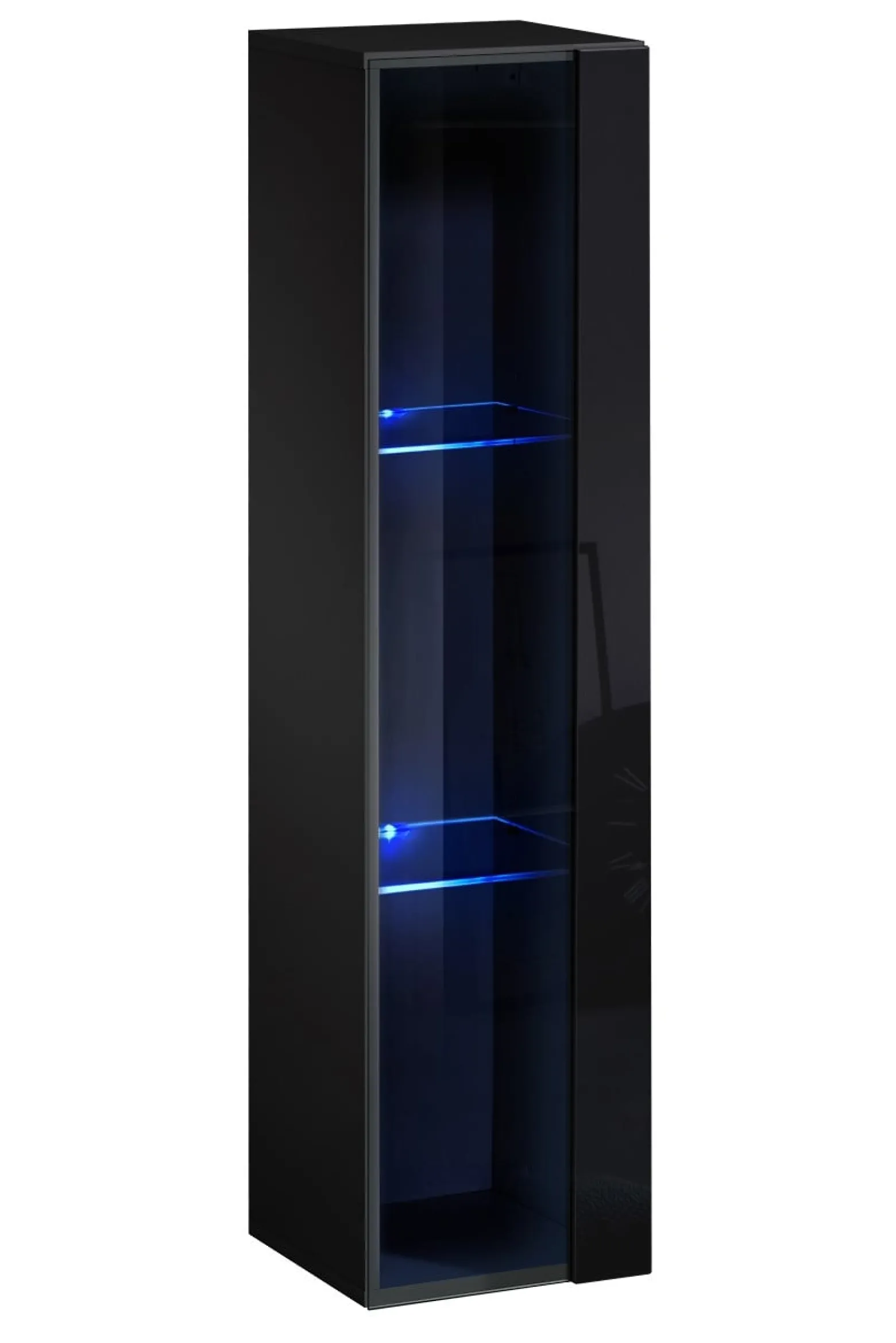 Witryna wisząca czarny połysk SWITCH 120 cm + LED