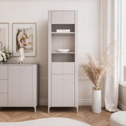 Witryna wąska wysoka LORIEN 60 cm kaszmir