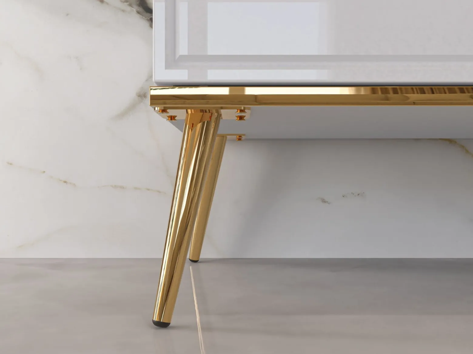 Witryna wysoka GALENA biały połysk z podświetleniem