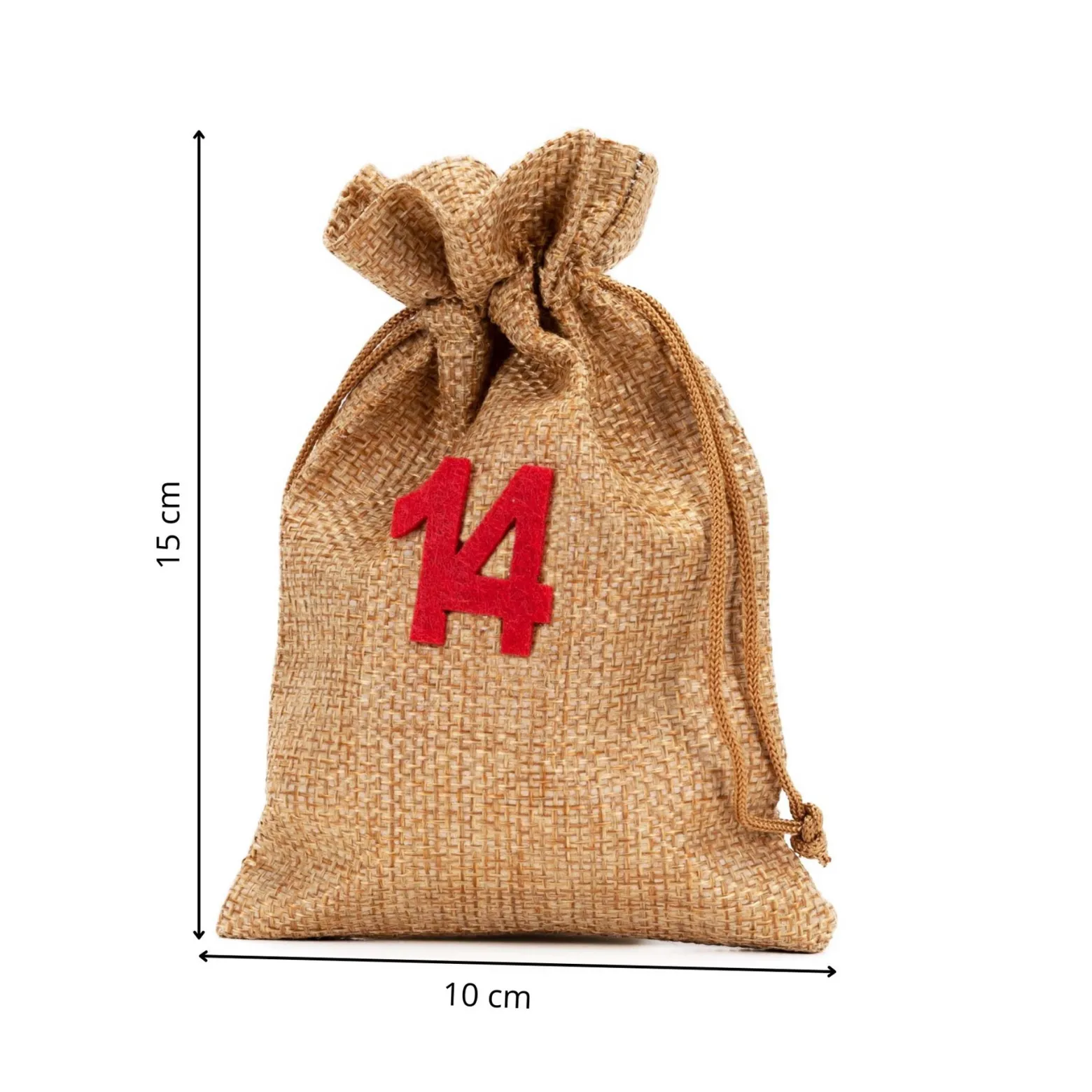 Woreczki z numerami, dekoracja adwentowa do kalendarza świątecznego 24 szt.