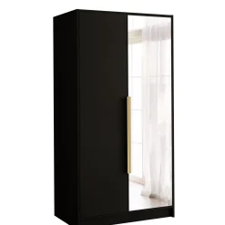Wąska szafa z lustrem 100 cm z półkami do pokoju LESTO
