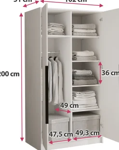Wąska szafa z lustrem 100 cm z półkami do pokoju LESTO