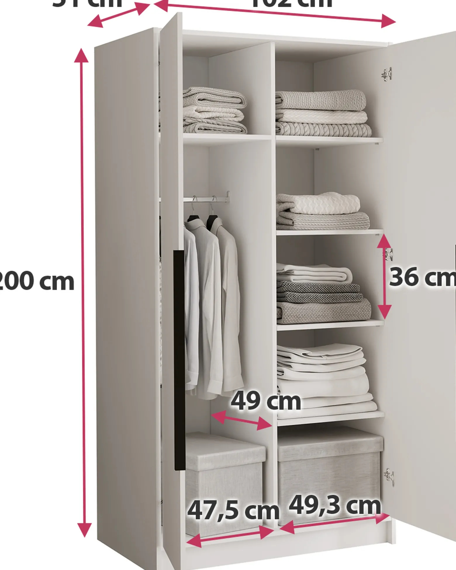Wąska szafa z lustrem 100 cm z półkami do pokoju LESTO