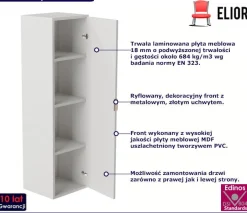 Wąska szafka łazienkowa wisząca - Xyeno