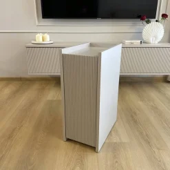Wąski stolik nocny NARROW ryfle kaszmir półki szafka nocna szerokość 25cm