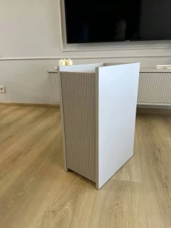 Wąski stolik nocny NARROW ryfle kaszmir półki szafka nocna szerokość 25cm