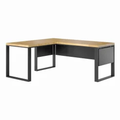 Wygodne Czarne Biurko Narożne 180x70 cm - Nowy Komfort