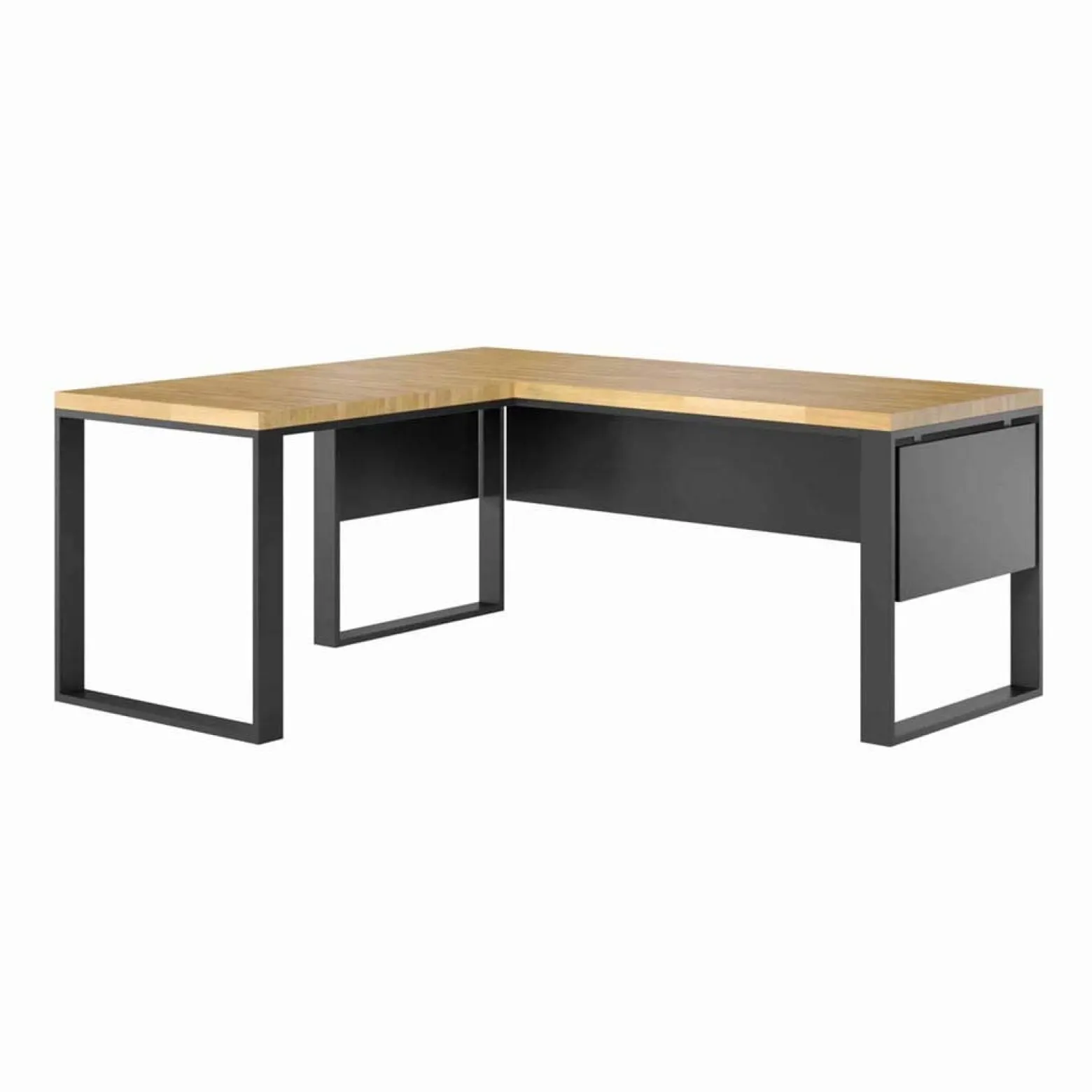 Wygodne Czarne Biurko Narożne 180x70 cm - Nowy Komfort