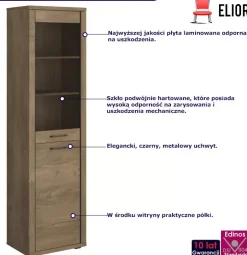 Wysoka witryna w stylu klasycznym dąb lefkas - Zyro