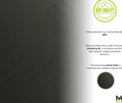 Wysoka komoda LOKET 160 cm czarny grafit/czarny MDF wzór M3