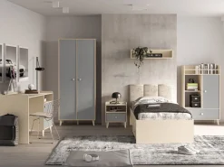 Wysoka Komoda z Szufladą Do Pokoju Dziecięcego 80 cm MEVEL Szara Beż