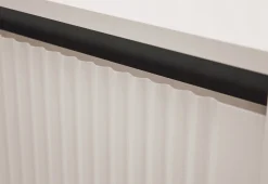 Wysoka WITRYNA 205 cm RYFLE Półki SZKŁO BEŻOWA OSAKA