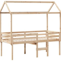 Wysokie łóżko z dachem 80x200 cm lite drewno sosnowe