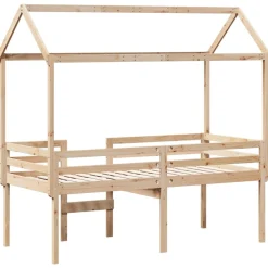 Wysokie łóżko z dachem 80x200 cm lite drewno sosnowe
