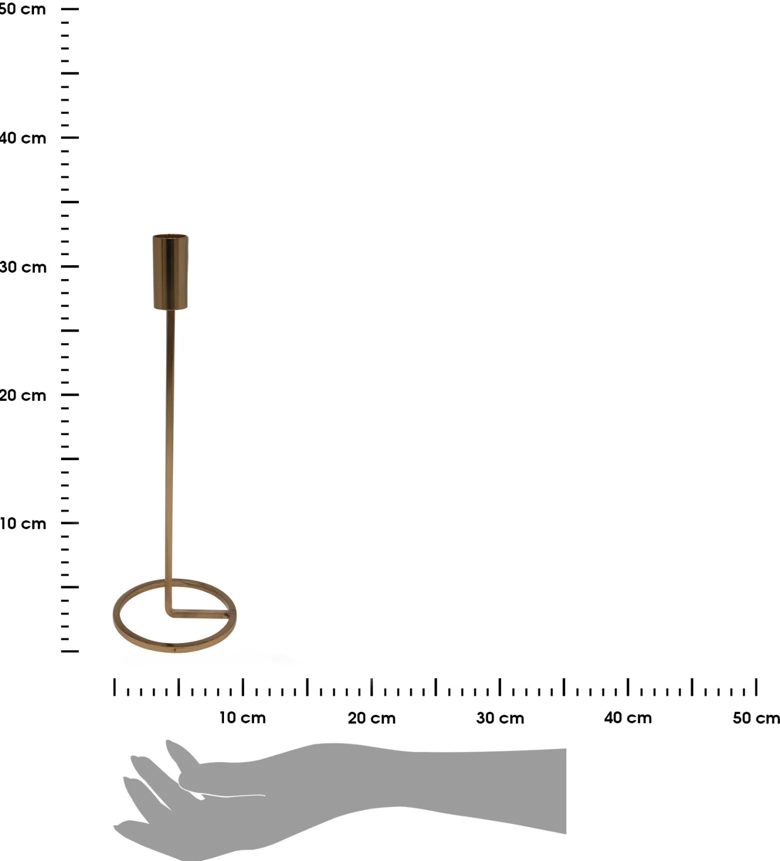 Wysoki świecznik w kolorze złotym 31 cm tradycyjny