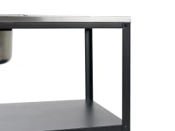 Wyspa kuchenna ogrodowa 2 półki czarna 80x50x92