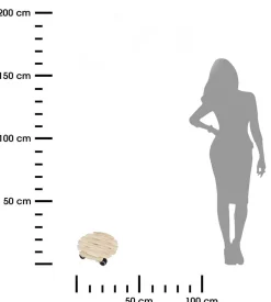 Wózek na donicę drewniany beżowy 29 cm podstawka na kółkach